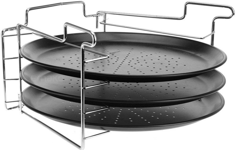 Levně EXCELLENT HOUSEWARE Stojan na pečení pizzy sada 3 ks plechů KO-CY4654930