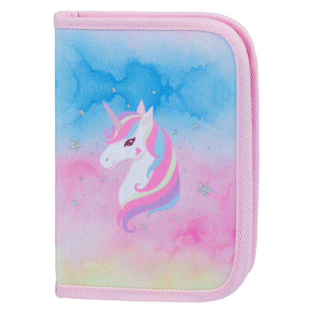 Levně BAAGL Školní penál klasik dvě chlopně Rainbow Unicorn
