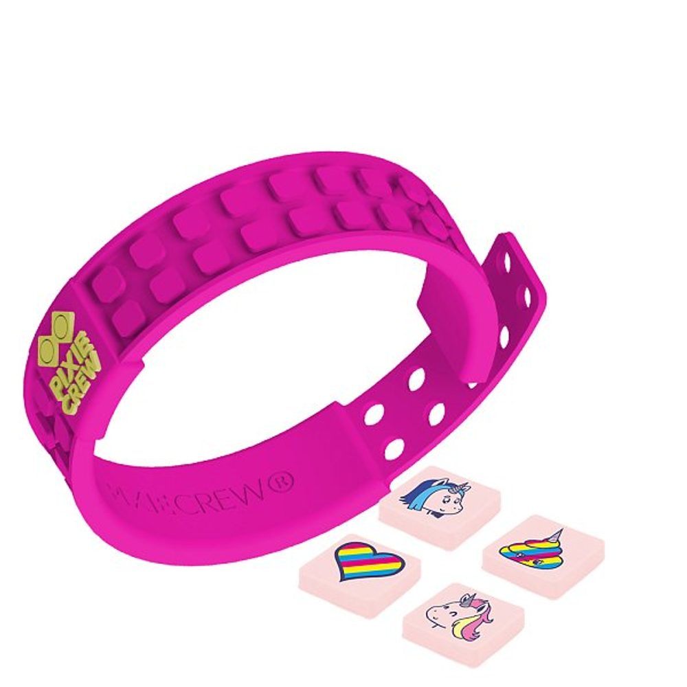 Levně PIXIE CREW Kreativní UNICORN náramek tématický fuchsiový s jednorožci