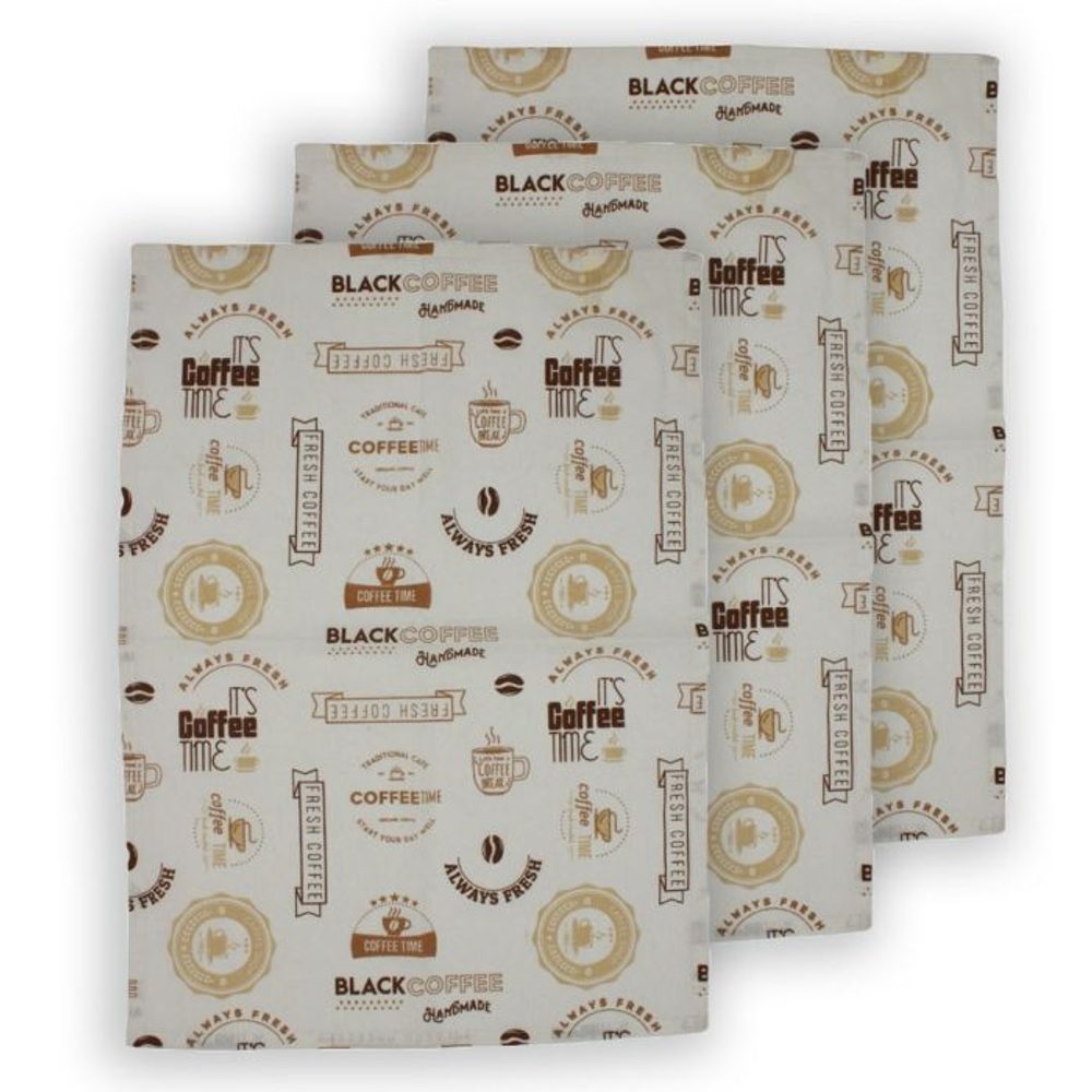 utěrka 3ks 70x50cm-KÁVA kuch., 75%bavlna, 25%PES