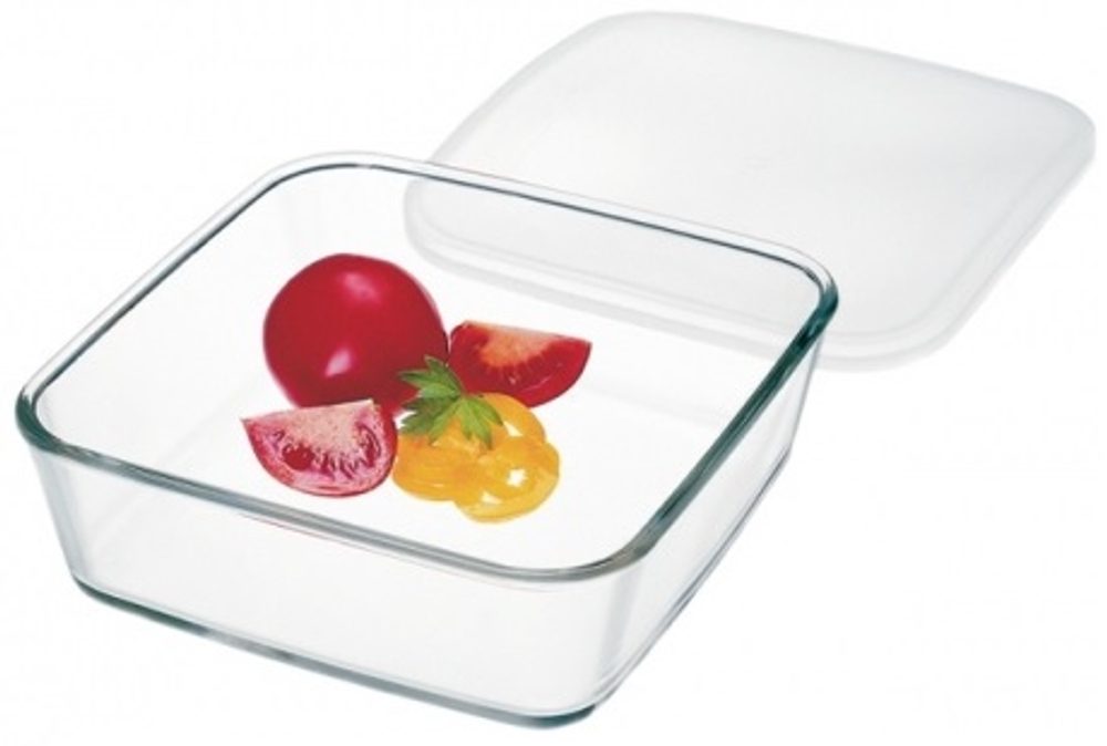 Levně dóza 0,50l, 15,1x15,1x4,5cm, plast.víko, SIMAX
