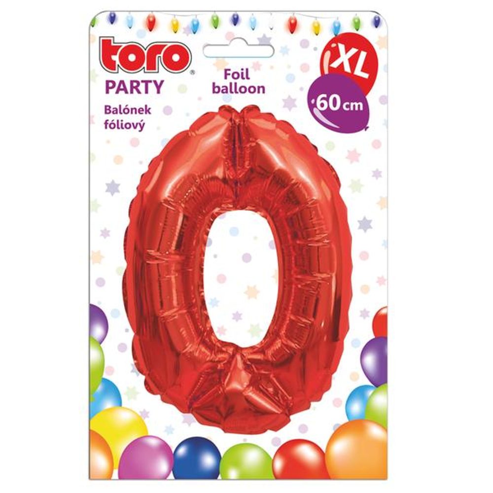 Levně TORO BALÓNEK XL, ČÍSLICE 0, 60CM, MATNĚ ČERVENÁ