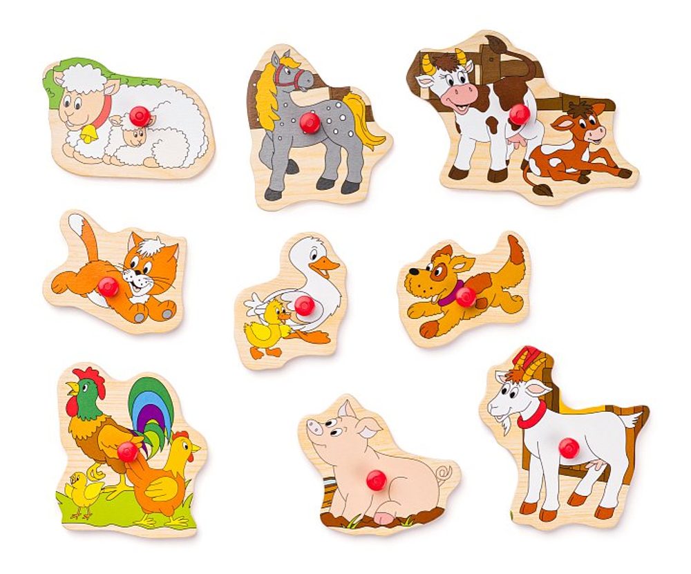 Levně Puzzle na desce - zvířata u statku