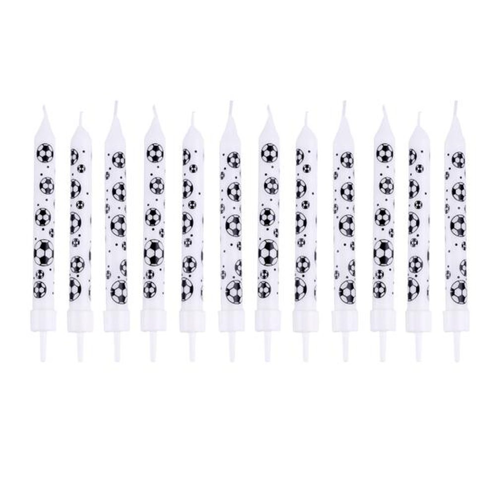 TORO SVÍČKY DORTOVÉ S DRŽÁČKEM 12KS FOTBAL 8X8CM