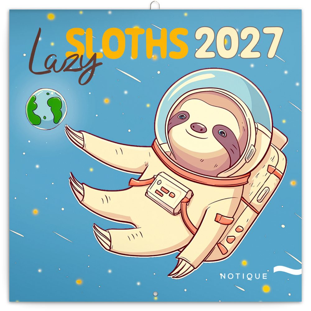 Levně NOTIQUE Poznámkový kalendář Pohodoví lenochodi 2027, 30 x 30 cm
