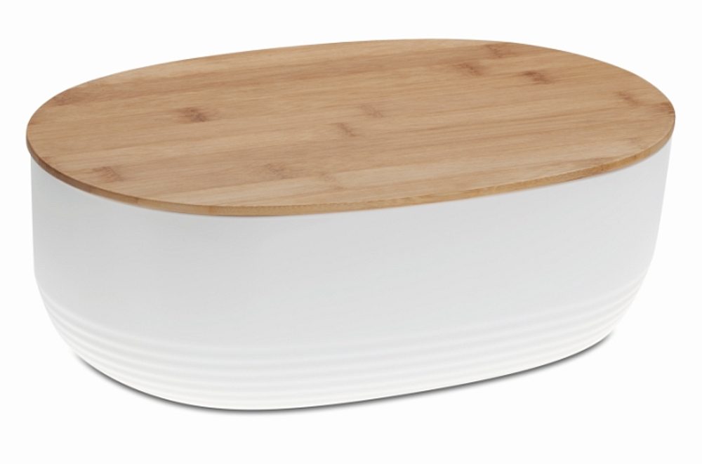 Levně KELA Chlebník NAMUR plast / dřevo bílá KL-12060