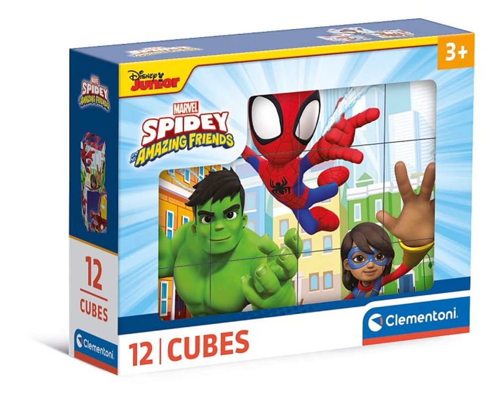 Levně CLEMENTONI Kubus - Spiderman a jeho úžasní přátelé, 12 kostek