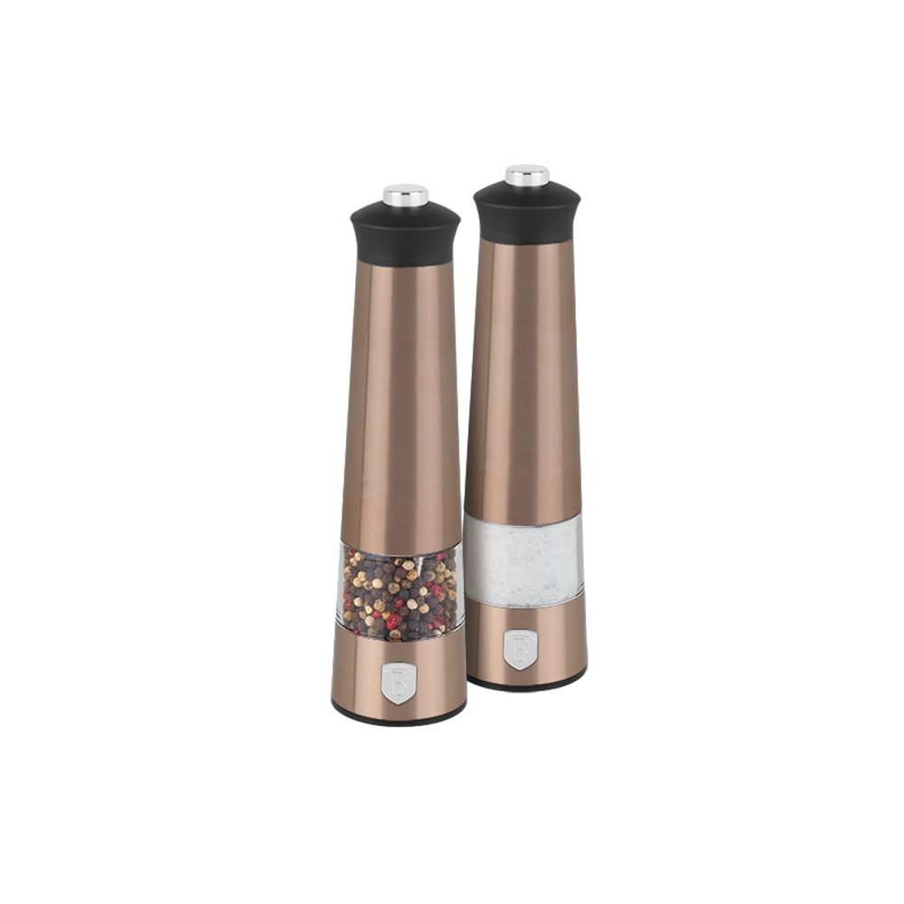 Levně BERLINGERHAUS Mlýnek na pepř a sůl elektrický sada 2 ks Rosegold Metallic Line BH-9500