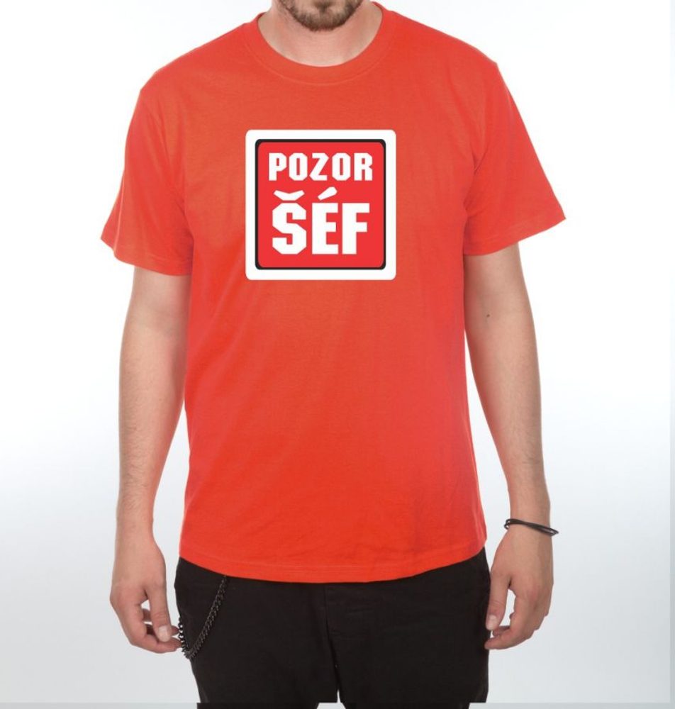 Levně Tričko - Pozor šéf - XXL červená
