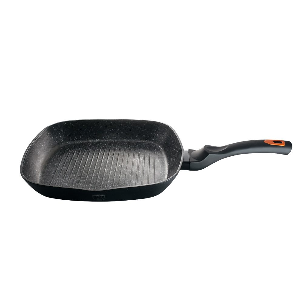 Levně BERLINGERHAUS Pánev grilovací s mramorovým povrchem Granit Diamond Line 28 cm BH-1794