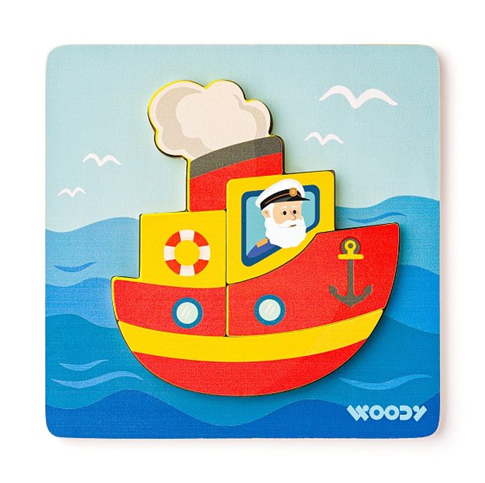 Levně WOODY Puzzle Baby - lodička