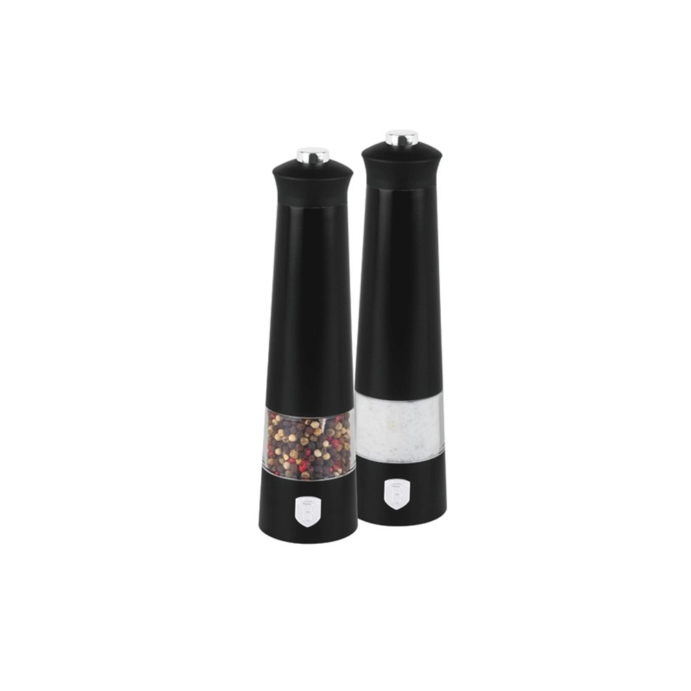 Levně BERLINGERHAUS Mlýnek na pepř a sůl elektrický sada 2 ks Matte Black Collection BH-9543