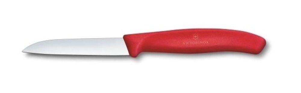 Levně nůž 8cm loupací SWISS Classic, červený, NR/plast