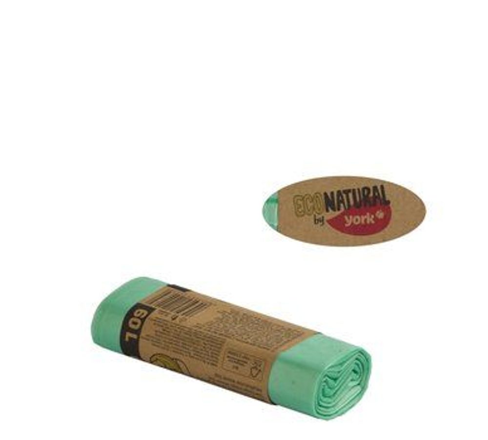 Levně sáčky odp. 60l-10ks-ECO, zatah. zelené, YORK