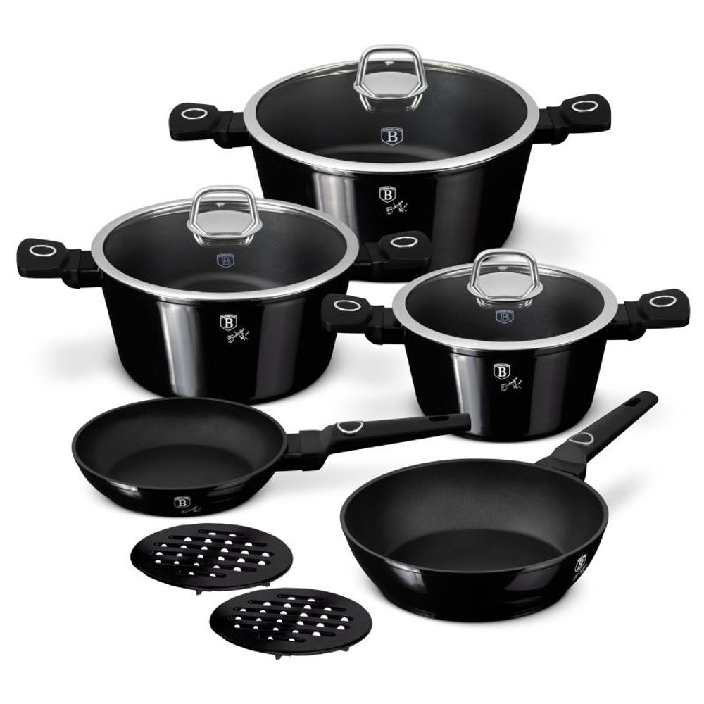 Levně BERLINGERHAUS Sada nádobí s titanovým povrchem 10 ks Black Vantage Collection BH-8231