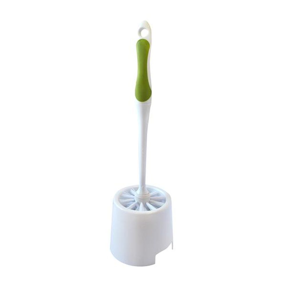 Levně TORO WC ŠTĚTKA S MISKOU, BÍL/ZEL 32X11CM