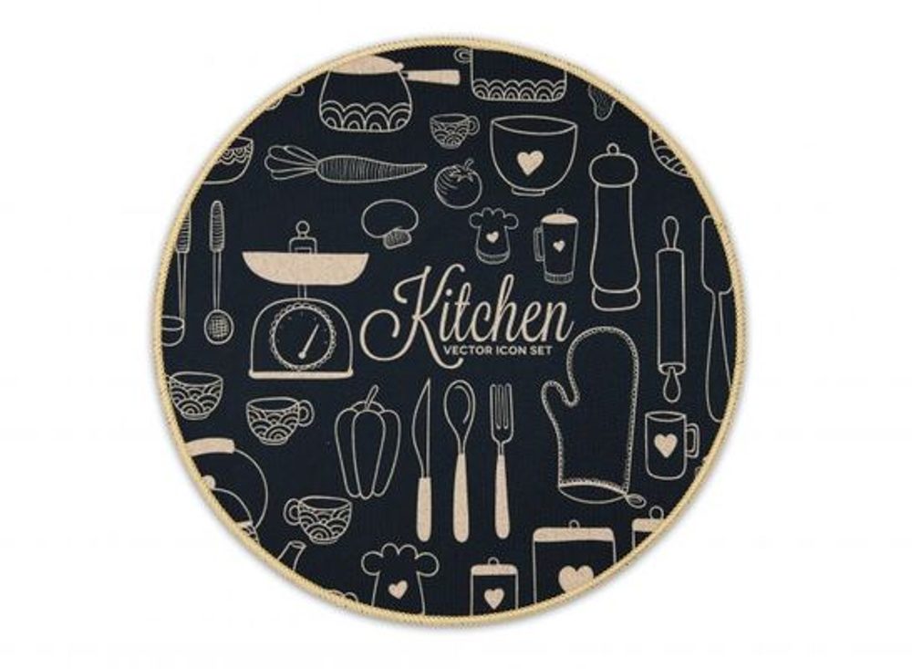 Levně prostírání d38cm, hnědé KITCHEN, TR-MD033, proplétané