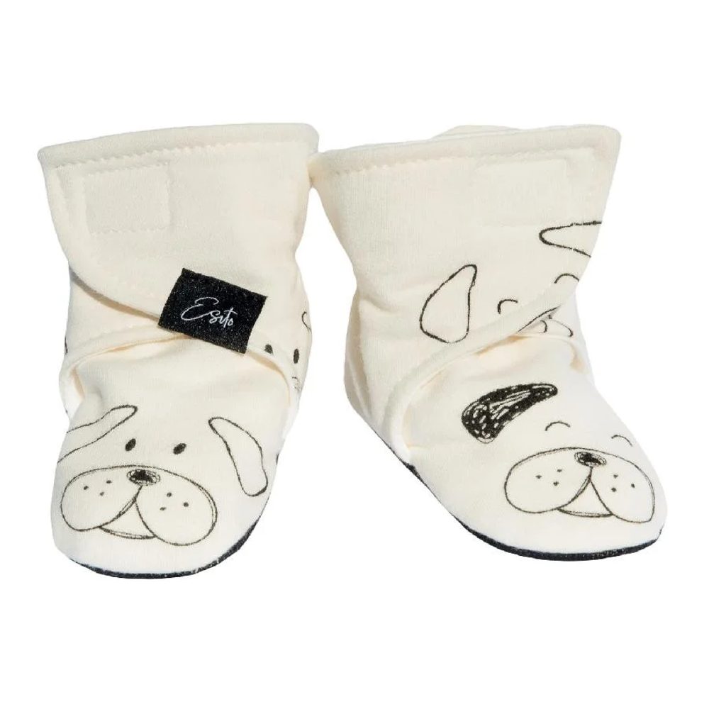 Levně ESITO Capáčky barefoot bavlna Tlapka - smetanová - 1 - délka stélky: 11 cm smetanová