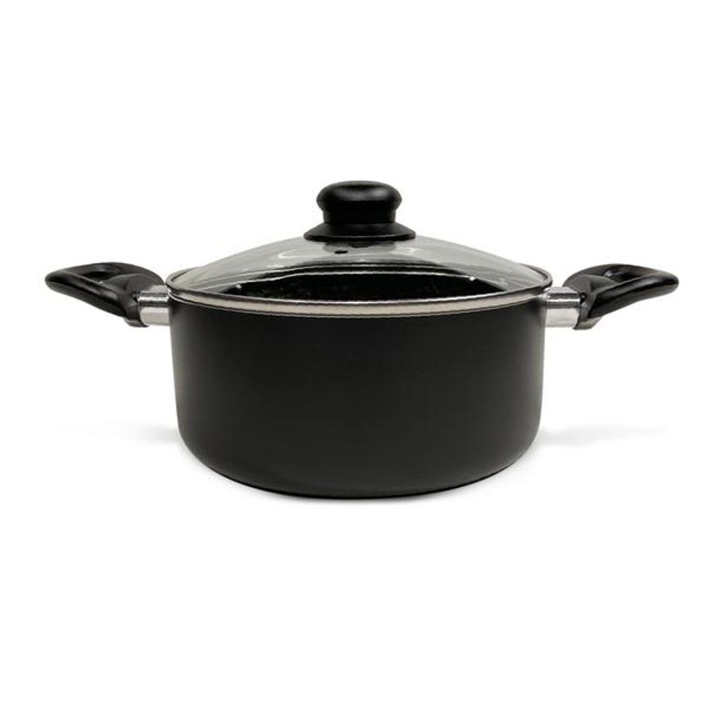 Levně KITCHISIMO KASTROL SE SKL.POKLICÍ NERO KITCHISIMO 24X10CM 4L