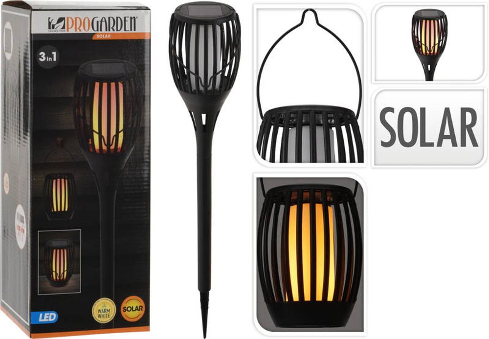 Levně PROGARDEN Lampa solární zahradní pochodeň s efektem plamene 3v1 78 cm KO-CX2100540