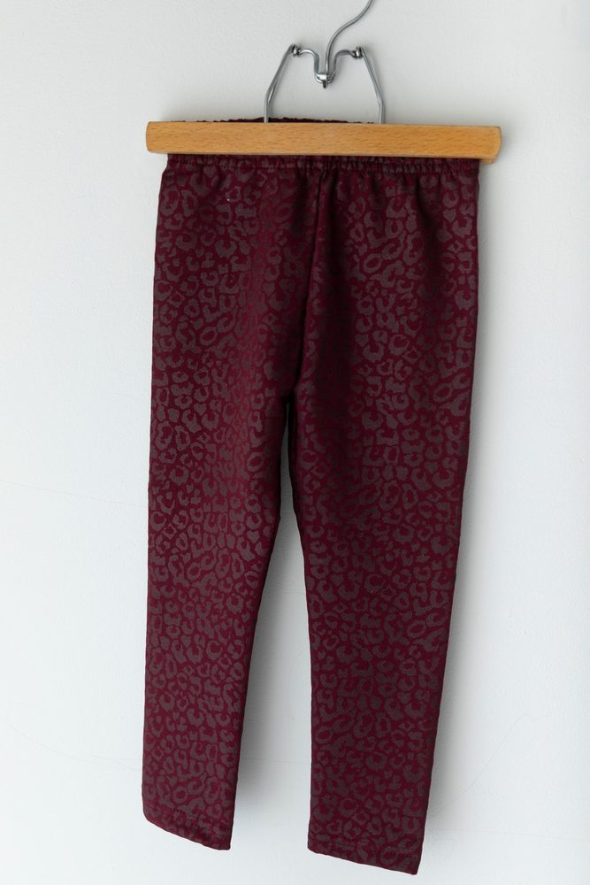 Levně Lily Grey Thermo Legíny Lily Grey leopard Dark Red - 98