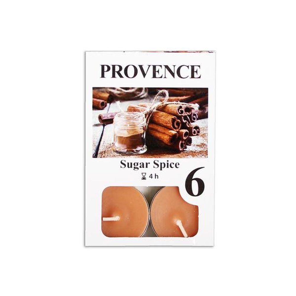 Levně Provence SVÍČKA ČAJOVÁ SLADKÉ KOŘENÍ, 6KS