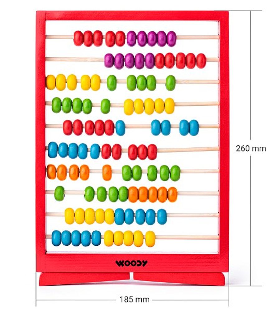 Levně WOODY Počítadlo červené