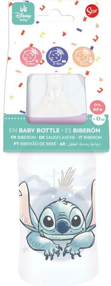 Levně STOR LÁHEV KOJENECKÁ STITCH 240ML, ANTIKOLIKOVÝ SYSTÉM