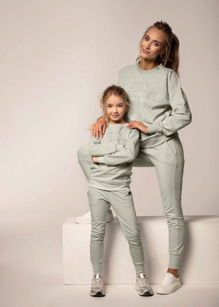 Levně All for Kids Tepláková souprava MÁMA A DCERA mintová - 152/158