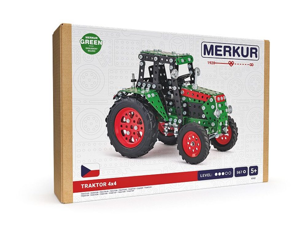 Levně MERKUR - Stavebnice Merkur - Traktor zelený, 561 dílků