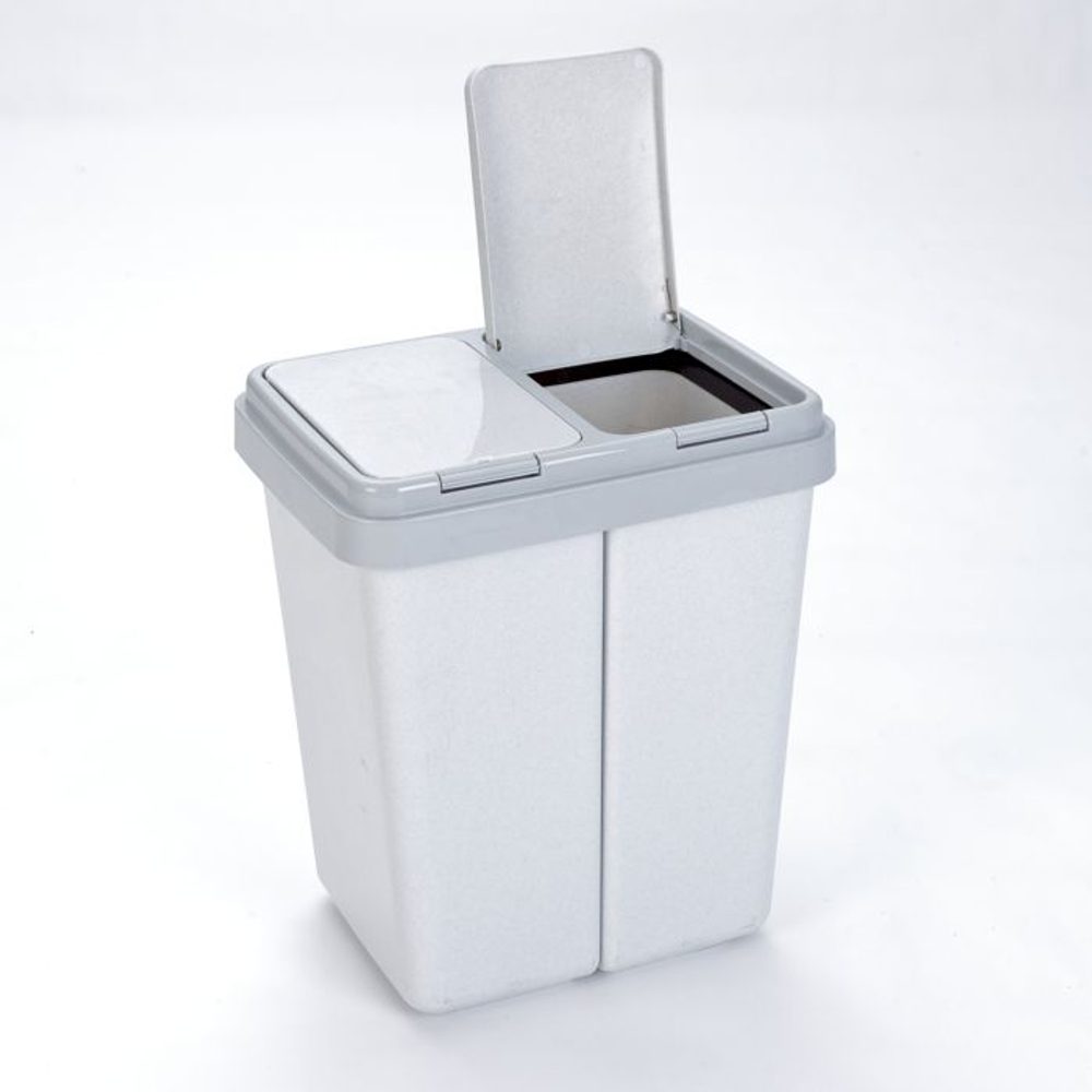 Levně koš odp.2x23l DUO, hran., výklop, plast