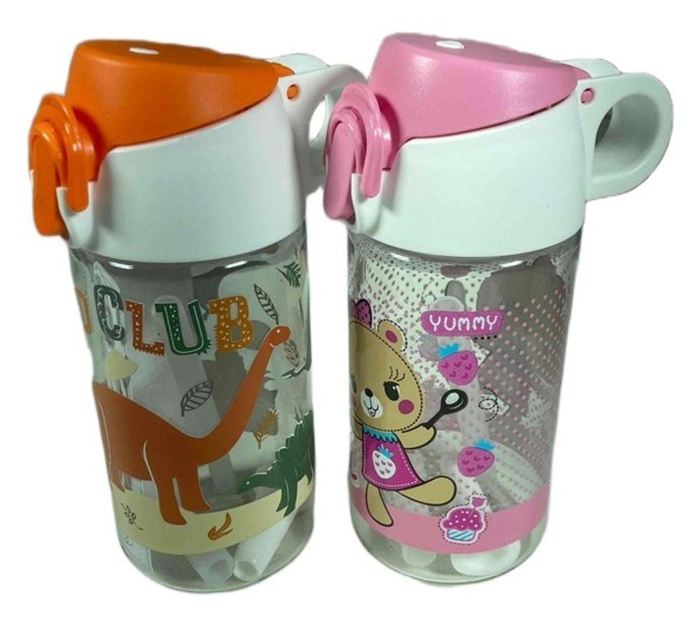 Levně láhev 0,52l DINO, GIRL, brčko, kryt, plast