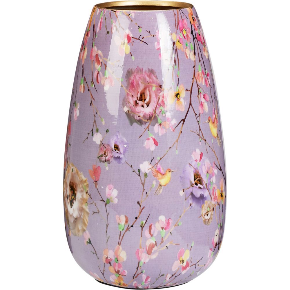 H & S COLLECTION Váza s květinovým potiskem 30 cm růžová KO-A67825350