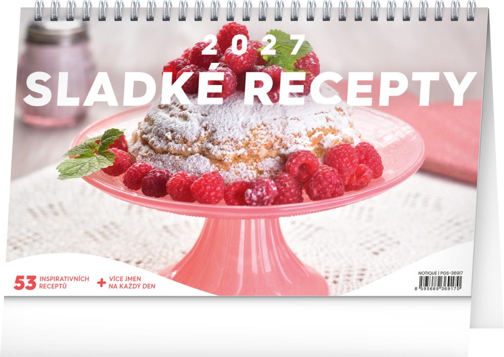 Levně NOTIQUE Stolní kalendář Sladké recepty 2027, 23,1 x 14,5 cm