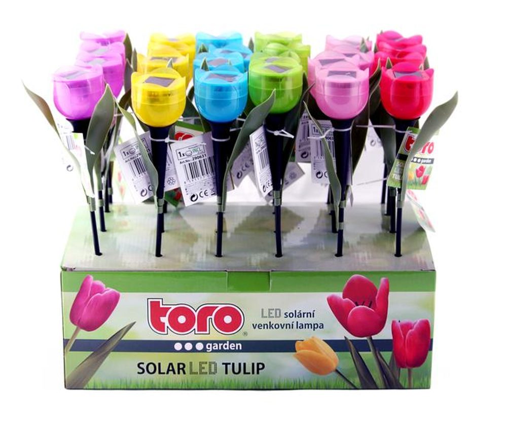 Levně TORO SOLÁRNÍ LED LAMPA TULIPÁN, 5,5X5,5X30.5 CM