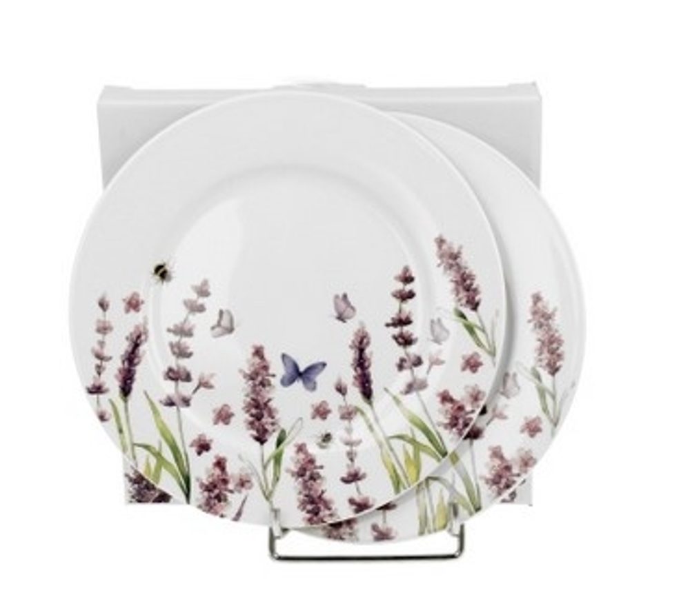 Levně talíř d19cm-2ks-dezertní LEVANDULE, DB, porcelán