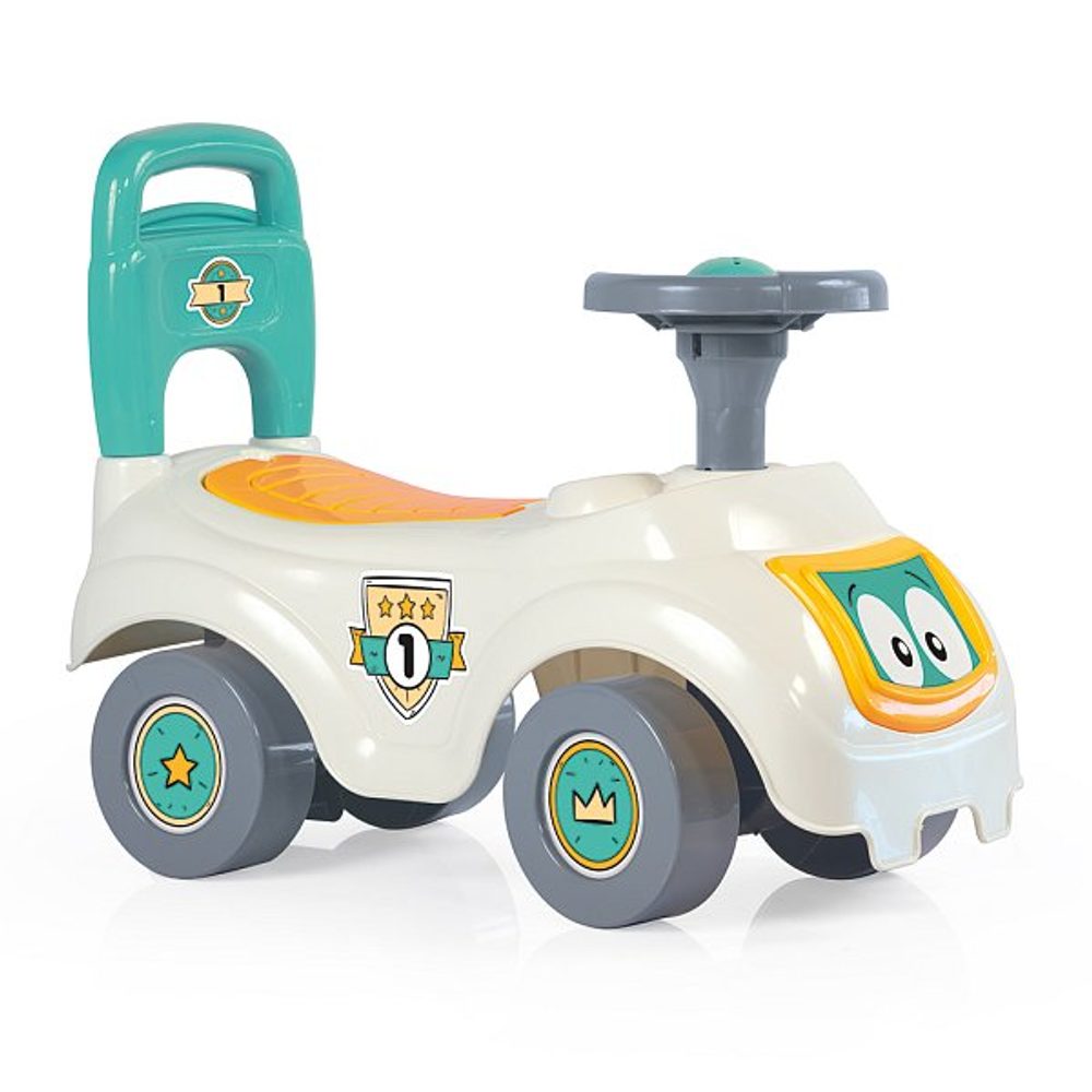Levně DOLU Odrážedlo auto s opěradlem, bílá