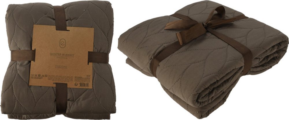 Levně HOMESTYLING Deka prošívaná 200 x 220 cm PREMIUM hnědá KO-HZ1011970