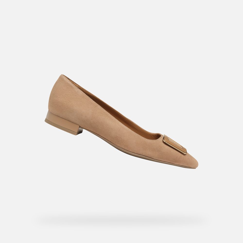 Šedé dámské baleríny Geox Charyssa - 36