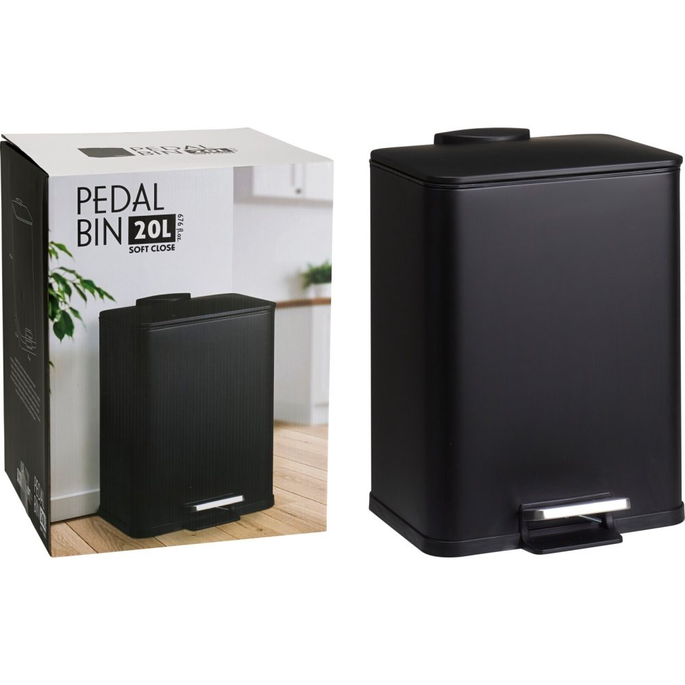EXCELLENT HOUSEWARE Odpadkový koš kovový DELTA černý 20 l KO-C80654380