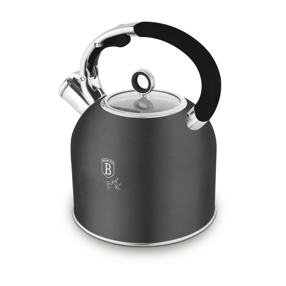 BERLINGERHAUS Konvice pískací se skleněným víkem 3 L Antracit Collection BH-8917
