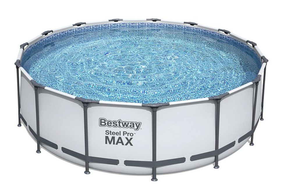 Levně Bestway Nadzemní bazén kulatý Steel Pro MAX, kartušová filtrace, schůdky, plachta, průměr 4,57m, výška 1,22m
