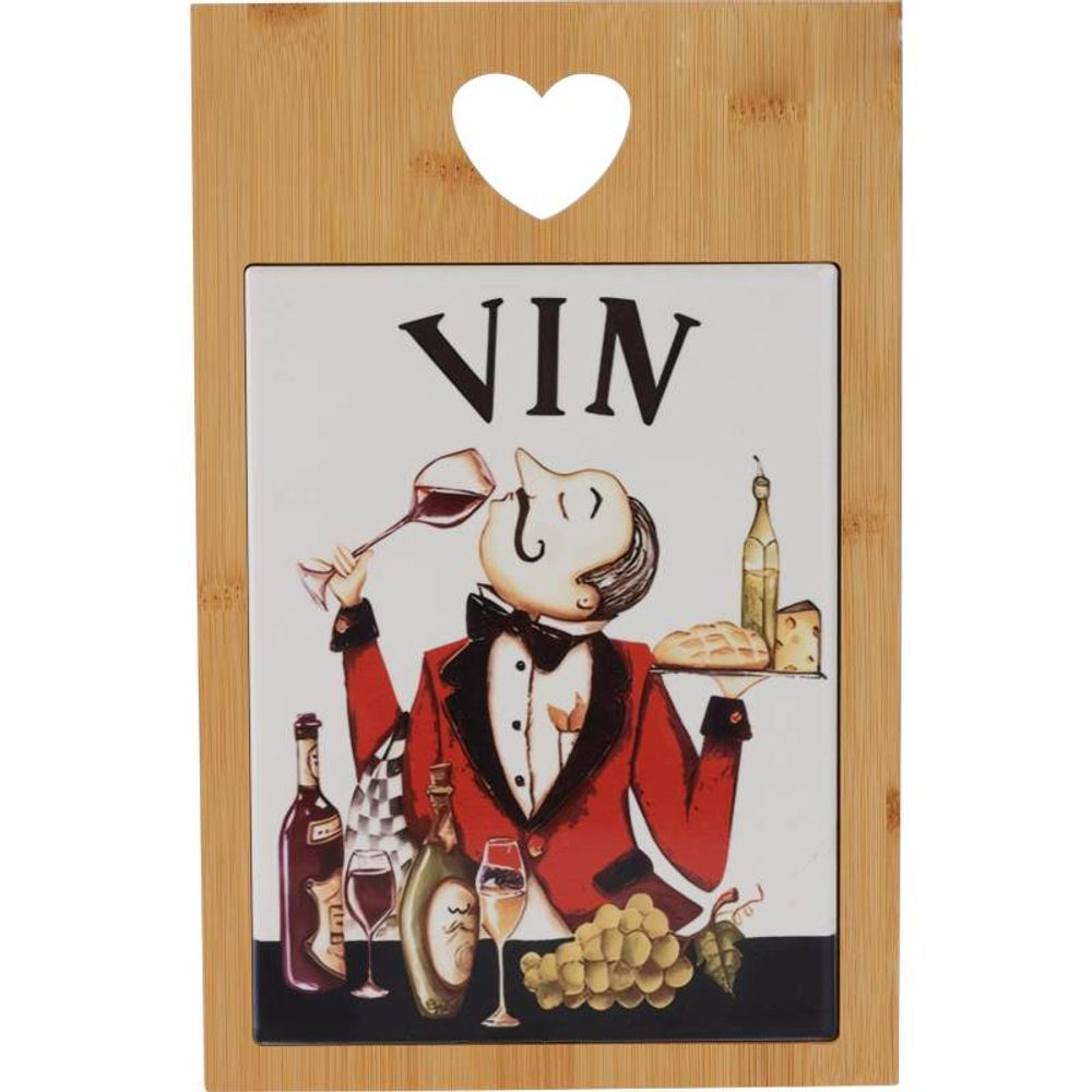 Levně EXCELLENT HOUSEWARE Sevírovací prkénko s keramickou kachlí VIN KO-280000130vin