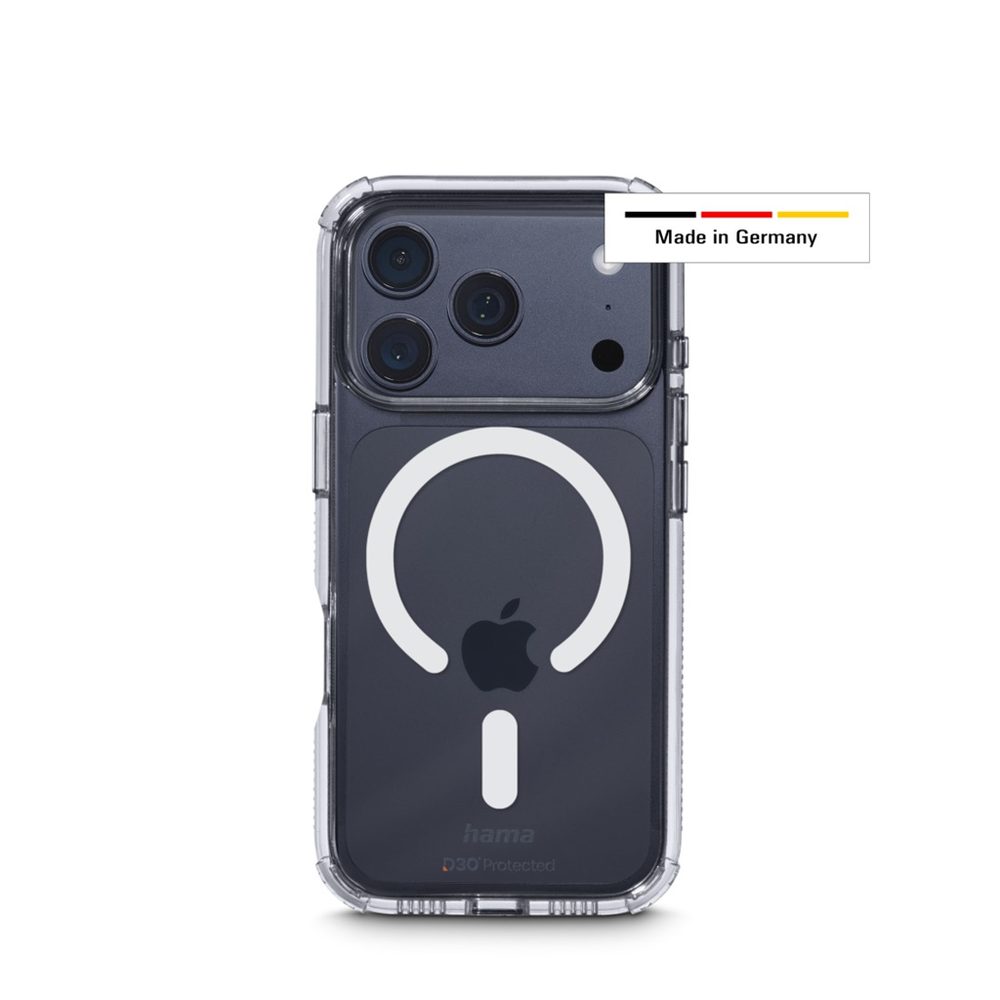 Hama Extreme Protect, kryt pro Apple iPhone 17 Pro, magnetický, D3O®, nežloutne, průhledný