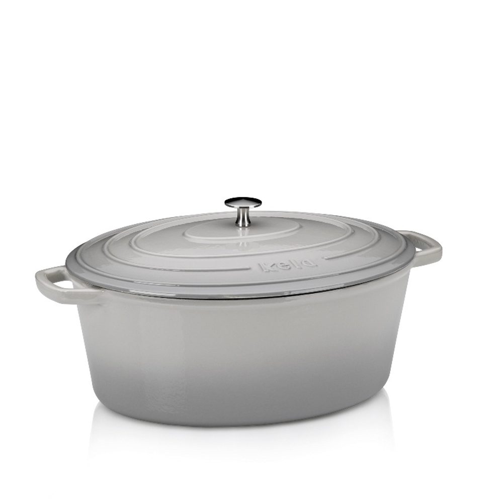 Levně KELA Pekáč litinový s poklicí CALIDO 36x29cm šedá KL-12609