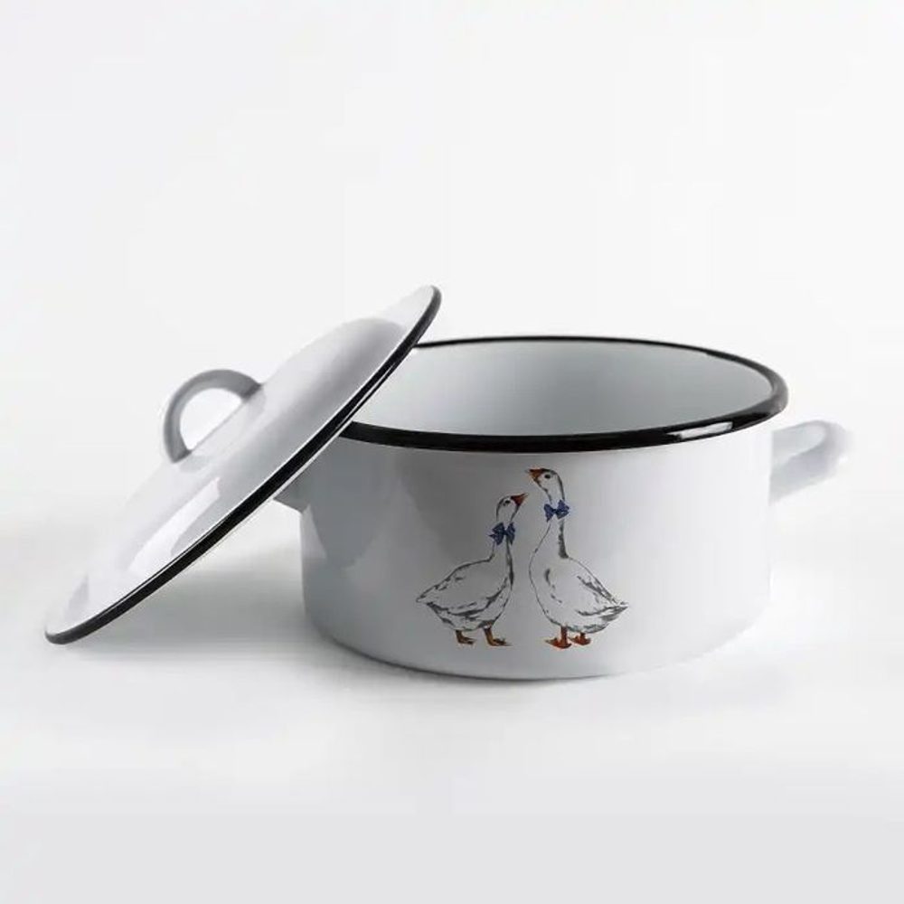 Levně rendlík+PO d18cm, 2,0l, HUSY, bílý smalt
