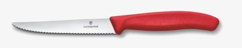 Levně nůž 11cm, STEAK a PIZZA, vlnkovaný, červený, VICTORINOX
