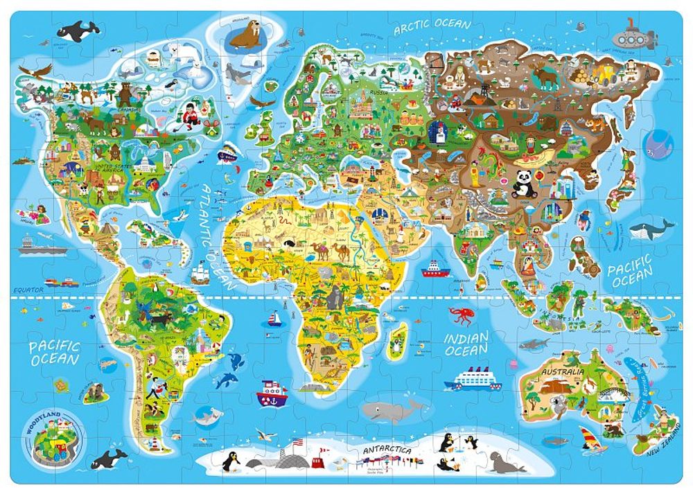 Puzzle - Mapa světa, 160 ks – AN (obrázek 2)
