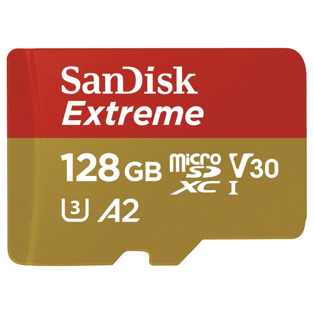 Levně SanDisk Extreme microSDXC 128 GB pro akční kamery + SD Adapter 170MB/s and 80MB/s, A2 C10 V30 UHS-I U4
