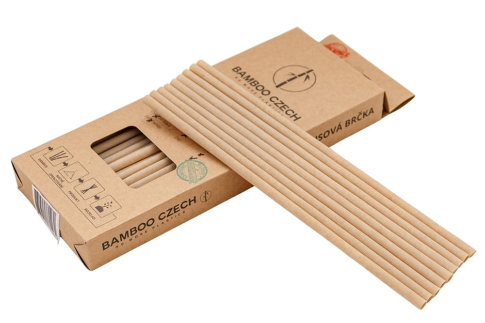 Levně brčko d 6mm, 23cm, 60ks, BAMBOO, ECO 100%rec.